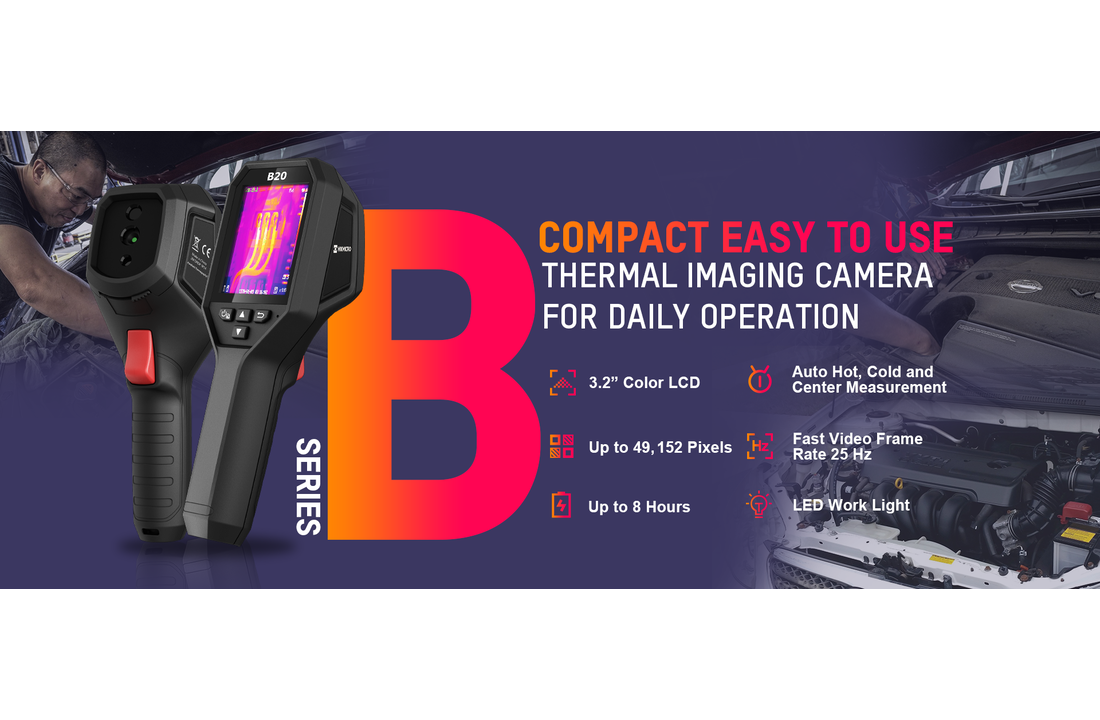 B20 Warmtebeeldcamera met 256x192 thermische pixels en optische camera 25Hz en WiFi