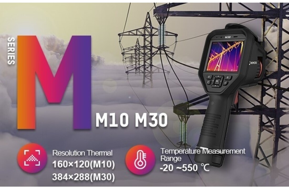 M30 Warmtebeeldcamera met 384 x 288 thermische pixels en optische camera. 25Hz beeldverversingssnelheid.