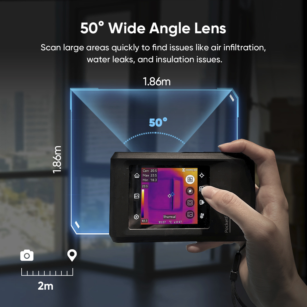 PocketE 96x96 pixels, Super IR Resolutie 240x240 pixels met optische camera