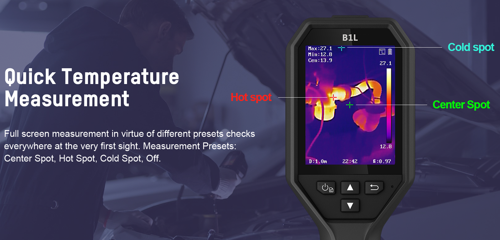 B21L Warmtebeeldcamera met 256x192 thermische pixels, 25Hz en WiFi conectie