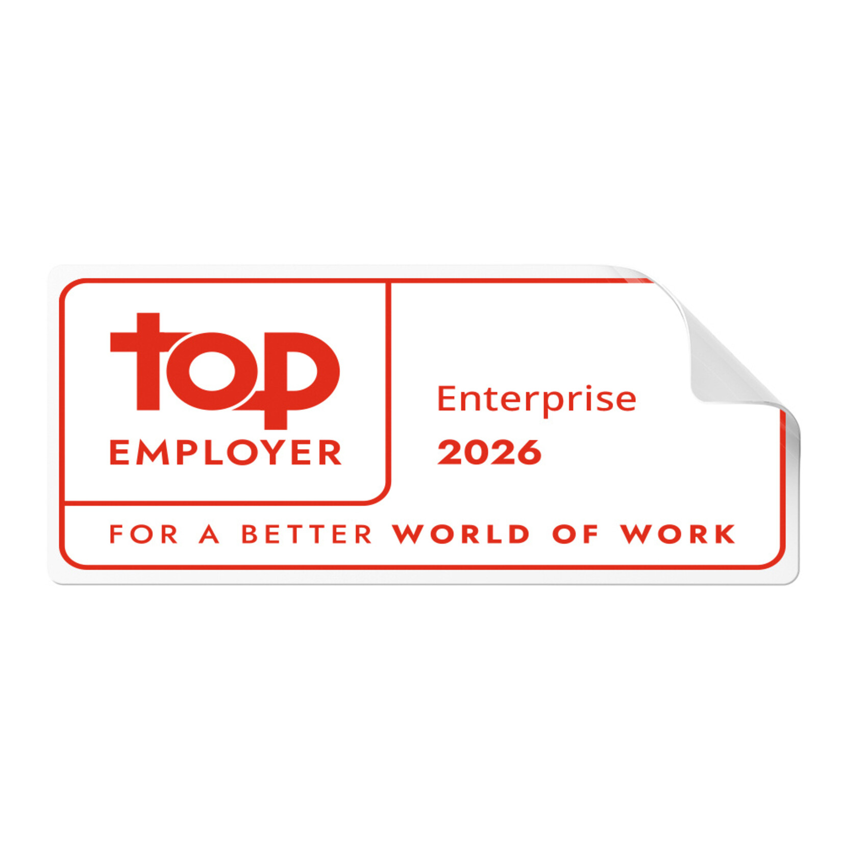 Top Employers wiederverwendbare Aufkleber gro√ü Enterprise 2026
