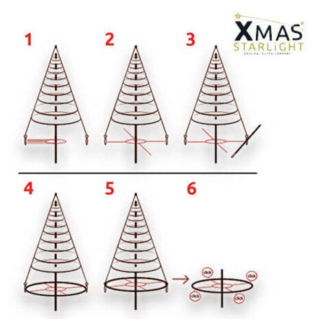 Xmas Starlight® Bodemkruis/Flex bottomcross voor 5 t/m 12 meter hoog Xmas Starlight® Bodemkruis/Flex bottomcross voor 5 t/m 12 meter hoog