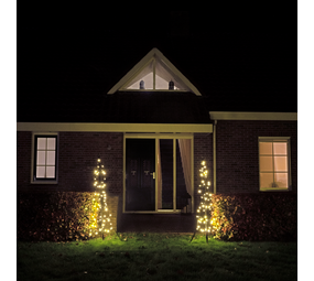 Xmas Starlight® Set van 2 led kerstbomen | 1.5 meter | 2x 80 LED-lampjes | Warm wit | Inclusief masten Xmas Starlight® Set van 2 led kerstbomen | 1.5 meter | 2x 80 LED-lampjes | Warm wit | Inclusief masten