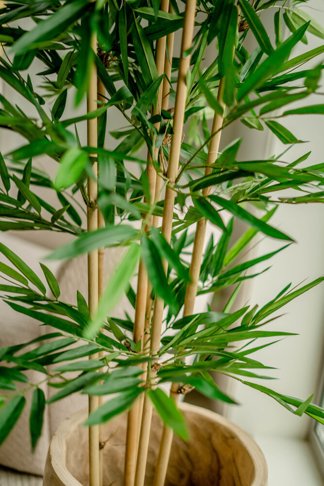DecHome Pianta Finta di Bambù Alta 150cm con Vaso Incluso per