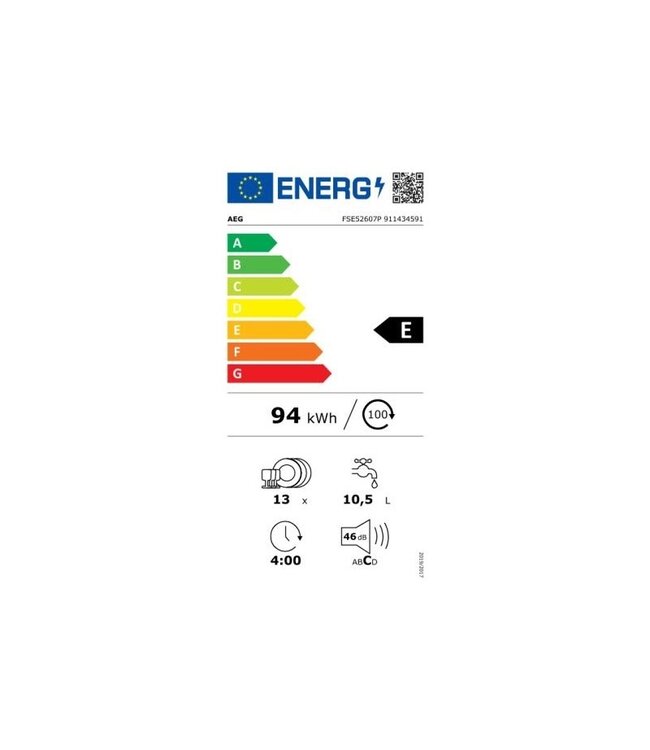 AEG 7000 serie GlassCare Inbouwvaatwasser FSE52607P