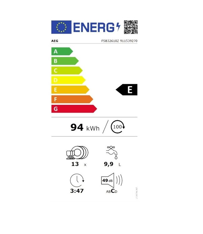 AEG 3000 serie AirDry Inbouwvaatwasser FSB32610Z