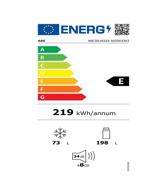 AEG 5000 serie ColdSense Koel/vrieskast inbouw 178 cm NSC5S181ES