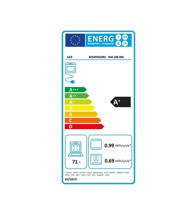 AEG 6000 SteamBake - Heteluchtoven met stoomondersteuning met katalysereiniging BCS455020M