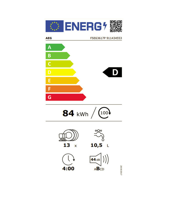 AEG 7000 serie GlassCare Inbouwvaatwasser FSE63617P