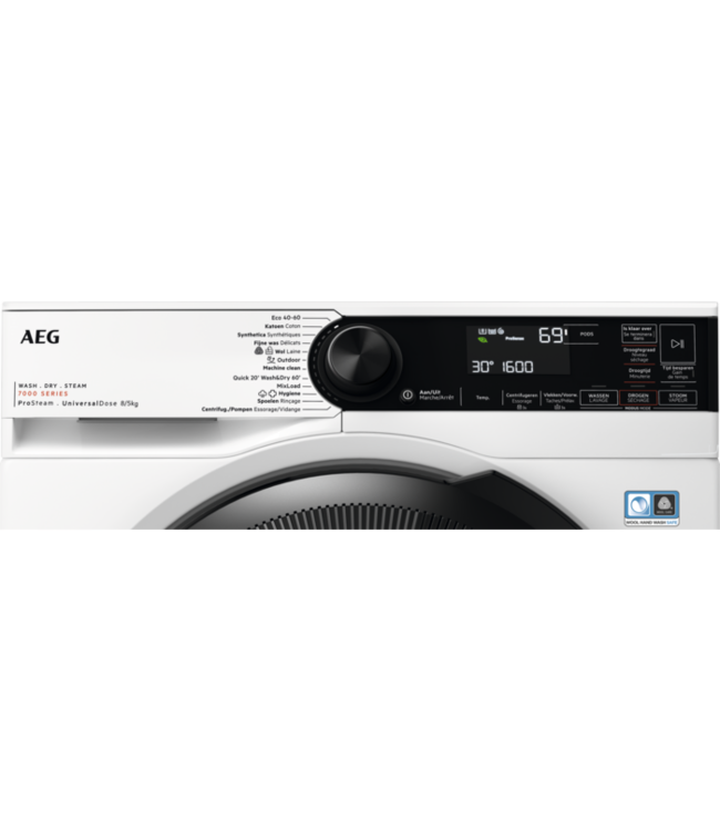 AEG 7000 ProSteam® UniversalDose Condensatie Was-droogcombinatie 8 kg LWR7586CUB
