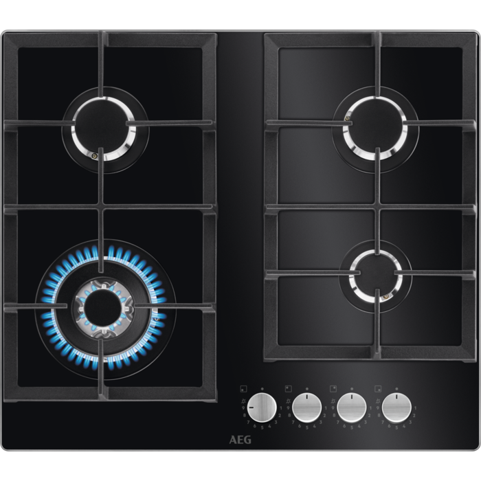 AEG 6000 serie Gas on Glass gas 60 cm HKB64420NB afbeelding
