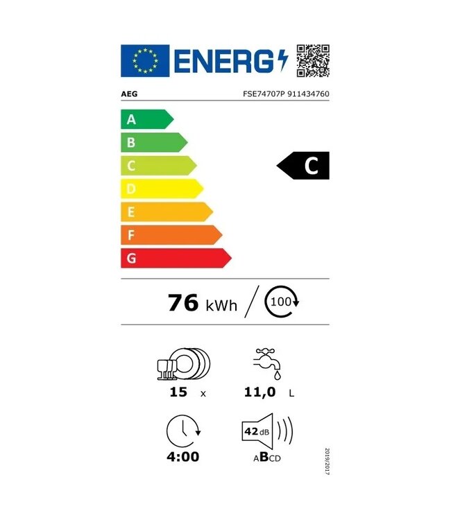 AEG 7000 serie GlassCare Inbouwvaatwasser F74SV707P