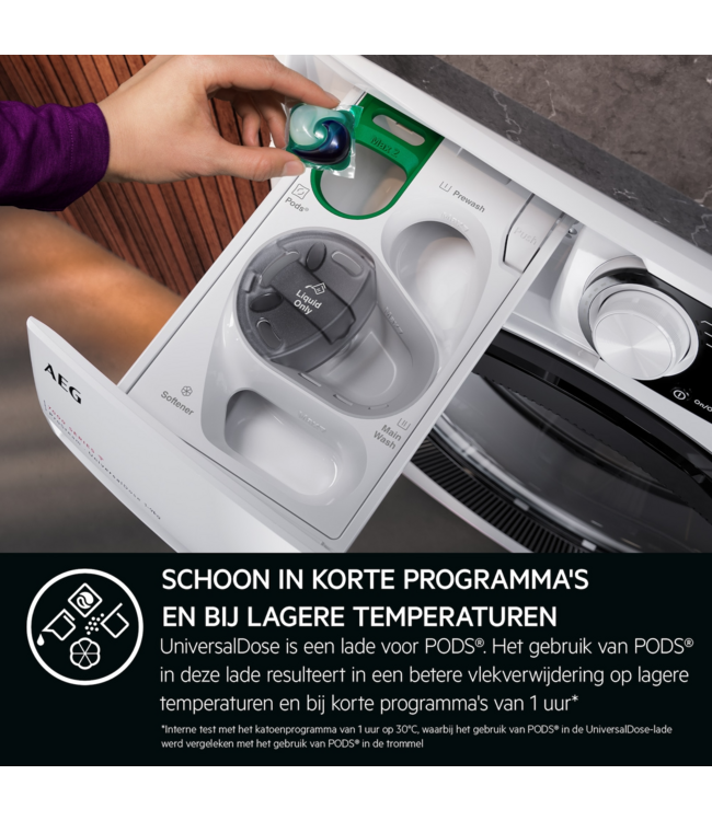 AEG  8000 serie PowerCare UniversalDose Wasmachine voorlader 9 kg LR8696UD4M