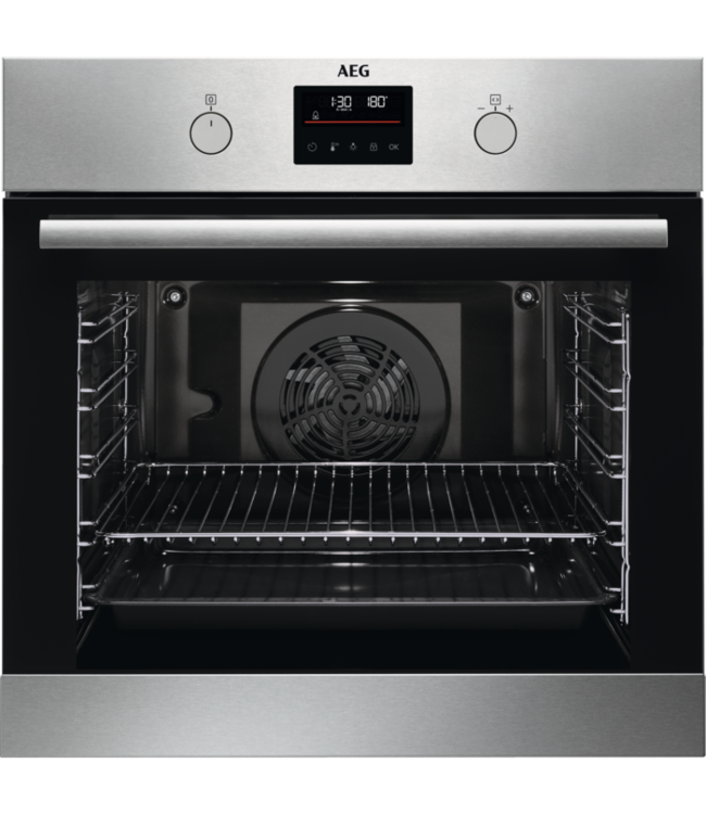 AEG 6000 serie SteamBake Heteluchtoven met stoomondersteuning met pyrolysereiniging BPB355061M