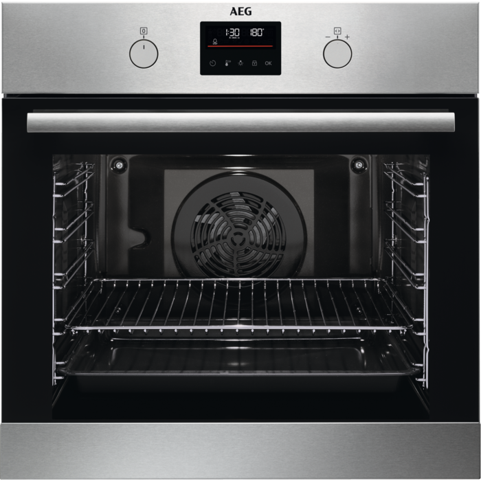 AEG 6000 serie SteamBake Heteluchtoven met stoomondersteuning met pyrolysereiniging BPB355061M afbeelding