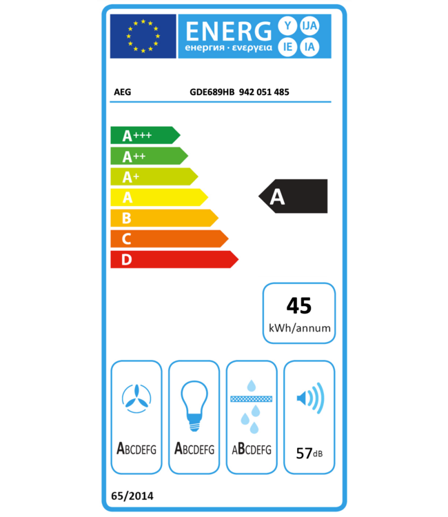 AEG 6000 Hob2Hood Geïntegreerde afzuigkap 90 cm met Hob2Hood GDE689HB