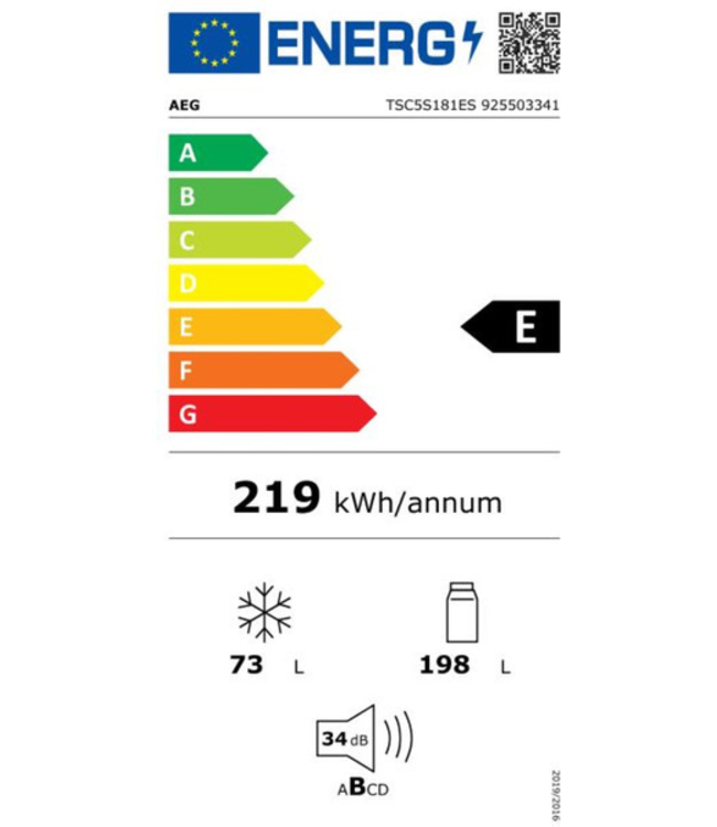 AEG 5000 ColdSense - Koel/vrieskast inbouw 178 cm TSC5S181ES