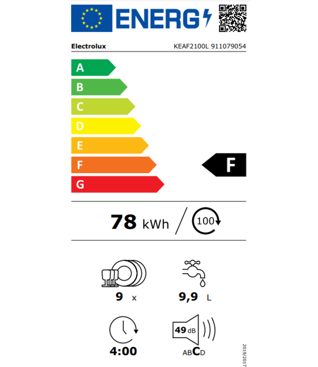 Electrolux 300 AirDry - Inbouwvaatwasser 45 cm KEAF2100L