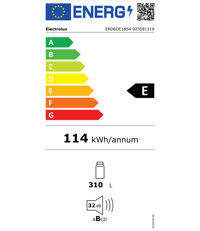Electrolux Koelkast inbouw 178 cm ERD6DE18S4