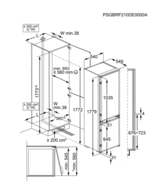 AEG 5000 serie ColdSense Koel/vrieskast inbouw 178 cm NSC5S181ES