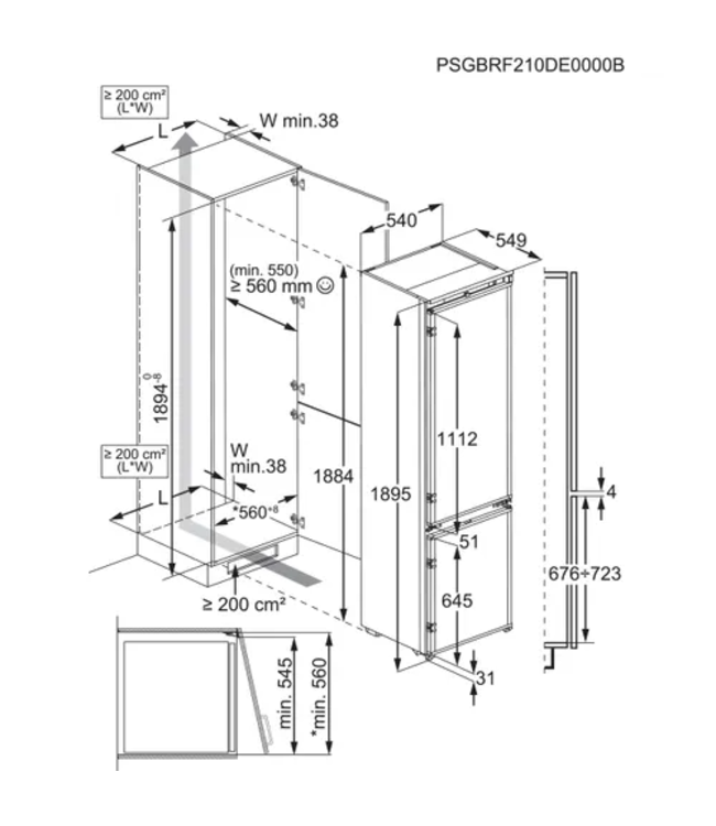 AEG 6000 serie TwinTech® NoFrost Koel/vrieskast inbouw MultiSpace 189.4 cm NSC6M191ES