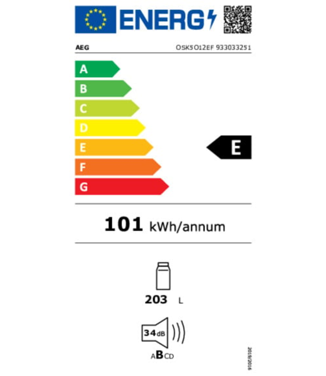 AEG Koelkast inbouw 122.5 cm OSK5O12EF