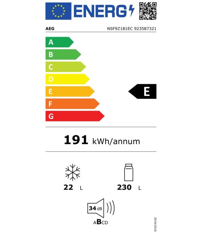 AEG LongFresh Koelkast inbouw 178 cm NSF9Z181EC