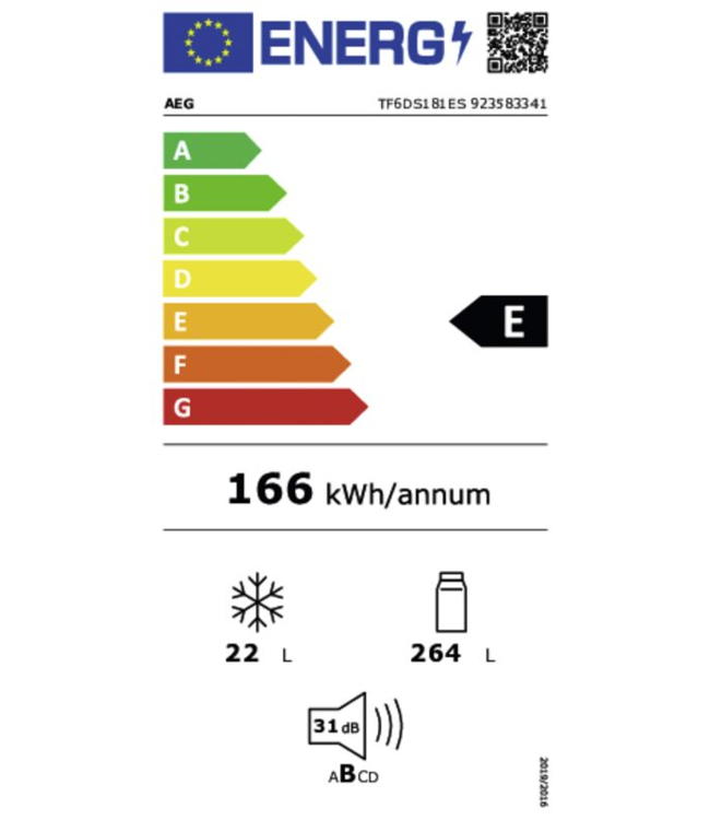 AEG Koelkast inbouw 178 cm TF6DS181ES