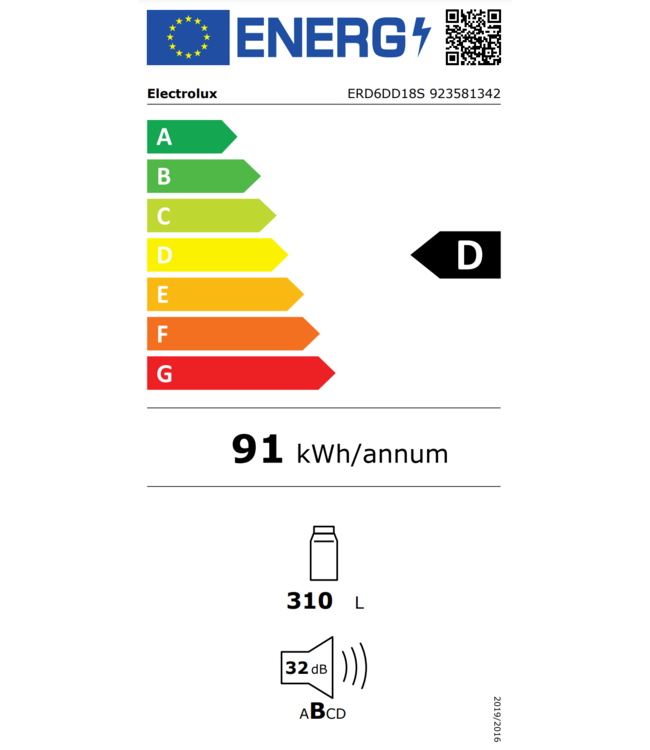 Electrolux Koelkast inbouw 178 cm ERD6DD18S