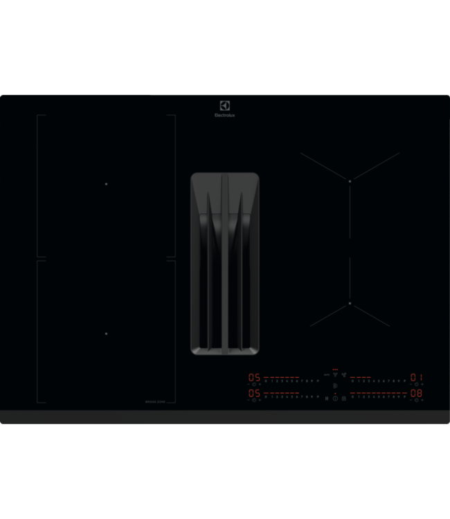 Electrolux 600 ComboHob met Bridge functie - Inductiekookplaat met afzuiging, 70 cm KCD73443