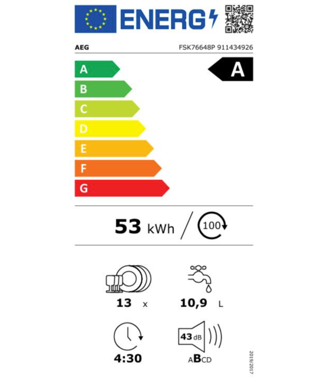AEG 7000 GlassCare - Inbouwvaatwasser FSK76648P