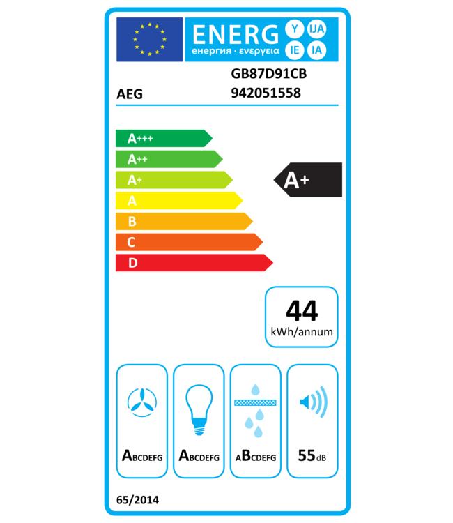 AEG 8000 AuroraTech - Schouwafzuigkap 90 cm met Hob2Hood GB87D91CB