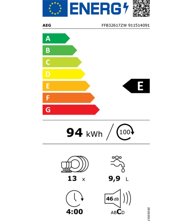 AEG 3000 serie AirDry Vrijstaande vaatwasser FFB32617ZW