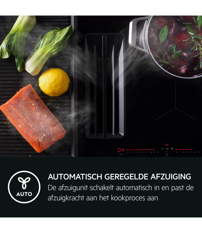 AEG Kookplaat met afzuiging - 6000 ComboHob met brugfunctie SaphirMatt®, 70 cm  PE6000S70