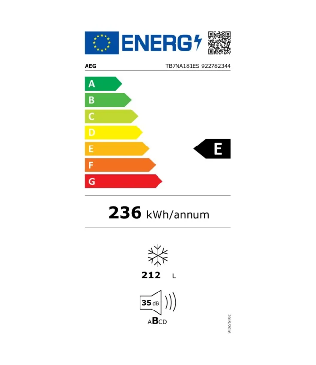 AEG Inbouw vriezer NoFrost 178 cm TB7NA181ES