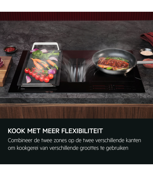 AEG Kookplaat met afzuiging - 7000 ComboHob SenseFry SaphirMatt® 80 cm PE7000S80