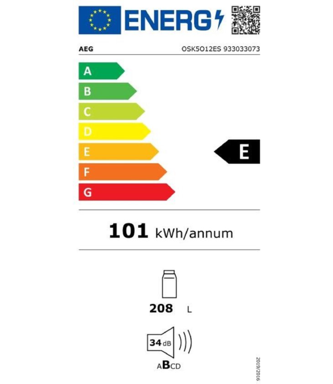 AEG Koelkast inbouw 122.5 cm OSK5O12ES