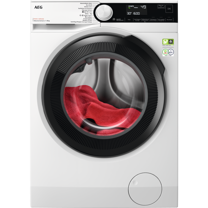 AEG 9000 serie AbsoluteCare® Wasmachine voorlader 8 kg LR9586BN4 afbeelding