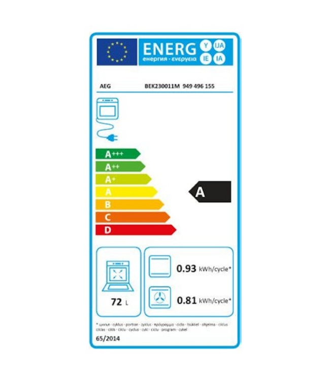 AEG hetelucht oven BEK230011M