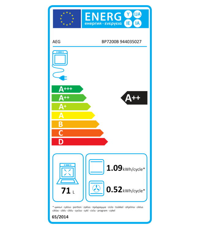 AEG 7000 MealAssist - Heteluchtoven met pyrolysereiniging BP7200B