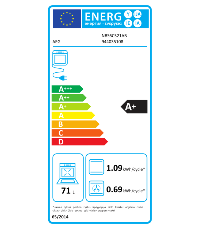 AEG 6000 SenseCook - Heteluchtoven Katalyse/Aqua Clean NBS6C521AB