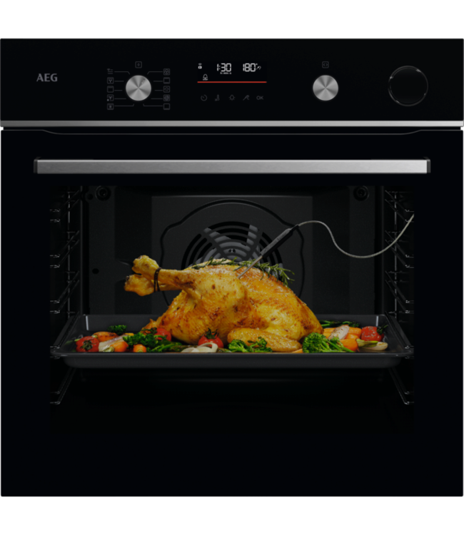 AEG 6000 SenseCook met SteamCrisp - Heteluchtoven met stoomondersteuning met pyrolysereiniging OR6PB52WSB