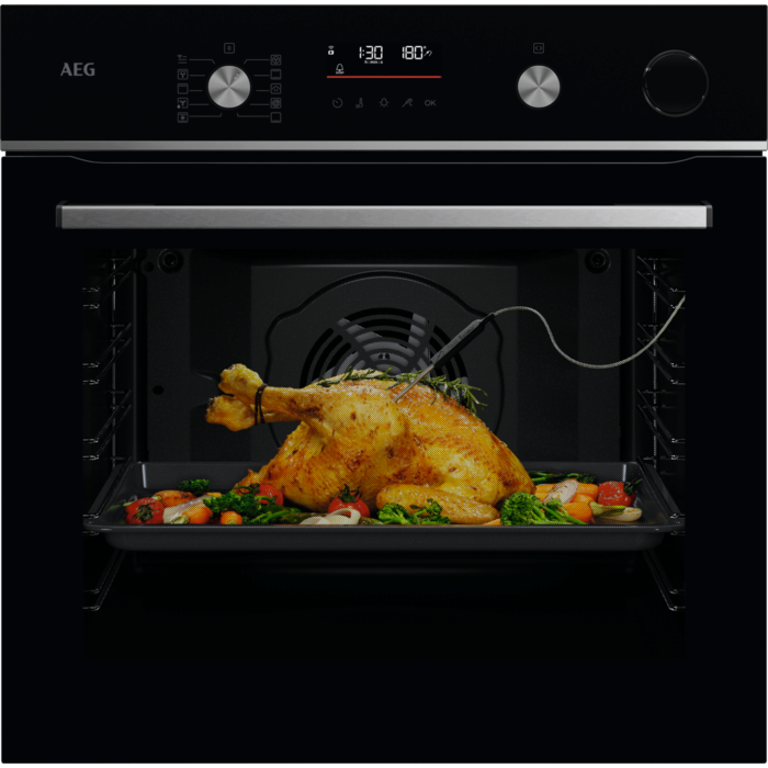 AEG 6000 SenseCook met SteamCrisp - Heteluchtoven met stoomondersteuning met pyrolysereiniging OR6PB52WSB afbeelding