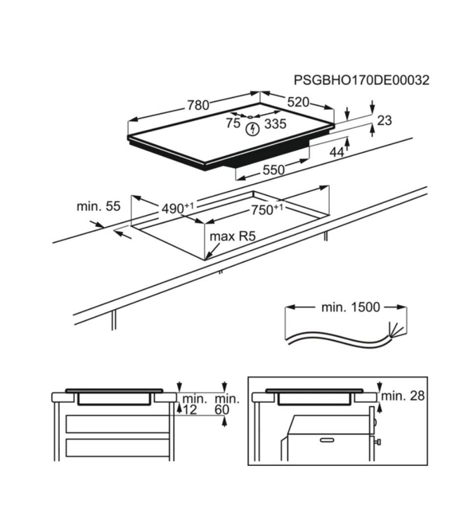 Zanussi inductie kookplaat ZITS844K