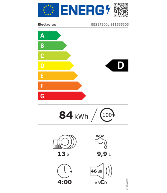 Electrolux 600 SatelliteClean - Inbouwvaatwasser EES27300L