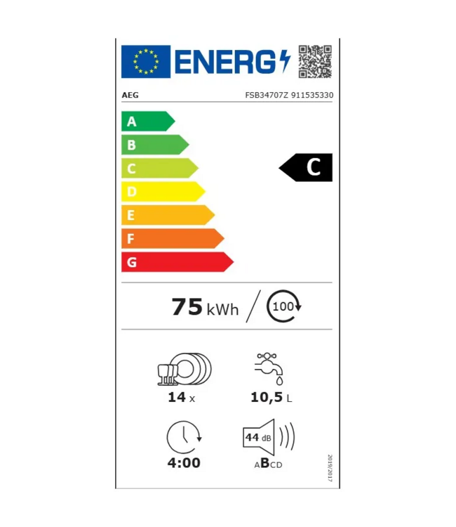 AEG 5000 AirDry - Inbouwvaatwasser FSB34707Z