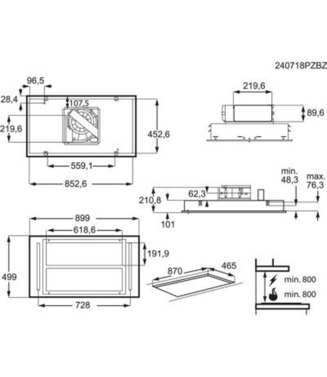 AEG 7000 SilenceTech - Plafondafzuigkap 90 cm NDC7792SW