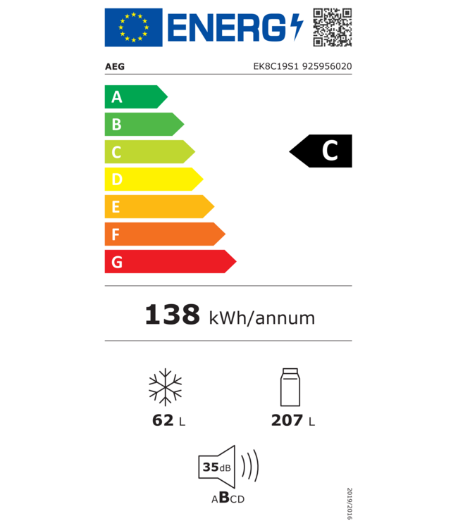 AEG 8000 Cooling 360° - Koel/vrieskast inbouw MultiSpace 189.4 cm  EK8C19S1