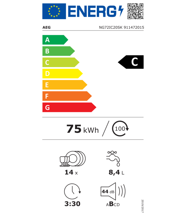 AEG 7000 CleaningPerformance - Inbouw vaatwasser NG72IC20SK