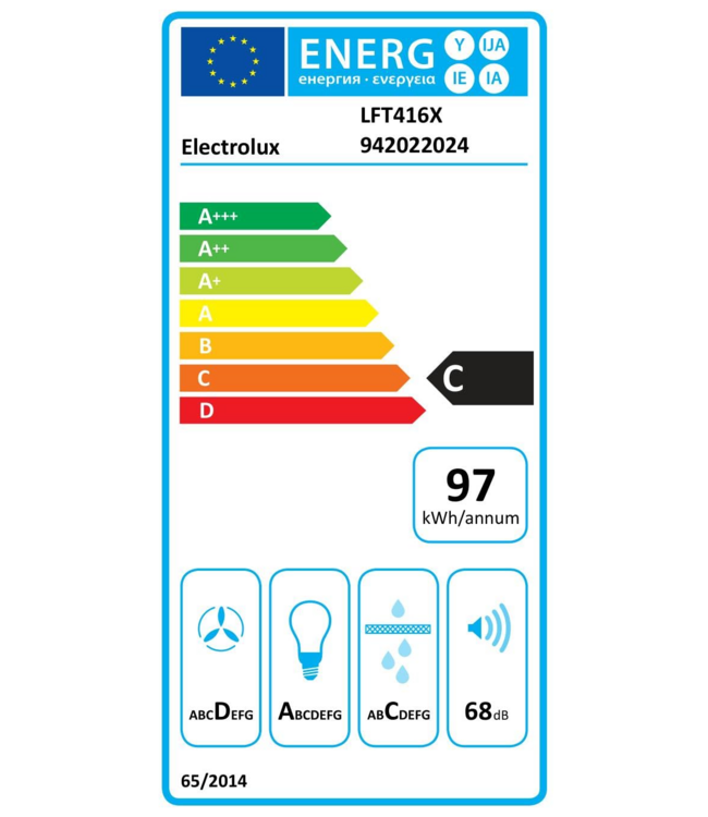 Electrolux 500 ExtractionTech Schouwafzuigkap 60 cm LFT416X